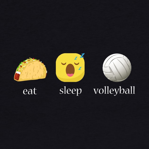 Eat sleep volleyball repeat emoji emoticons graphic by MarrinerAlex